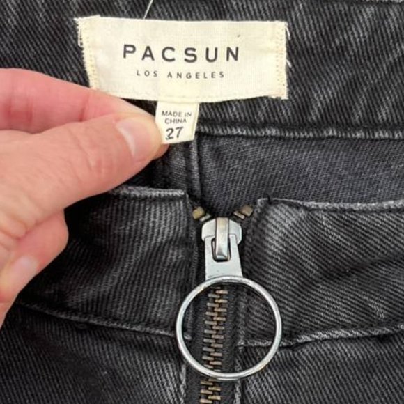 PacSun Distressed Black Jean Mini Skirt - Picture 3 of 3